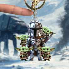 Load image into Gallery viewer, “A Father’s Love Knows No Bounds” - Warrior Dad Keychain, Personalized Gift for Dads and Grandpas Keychains PopCulturePrints
