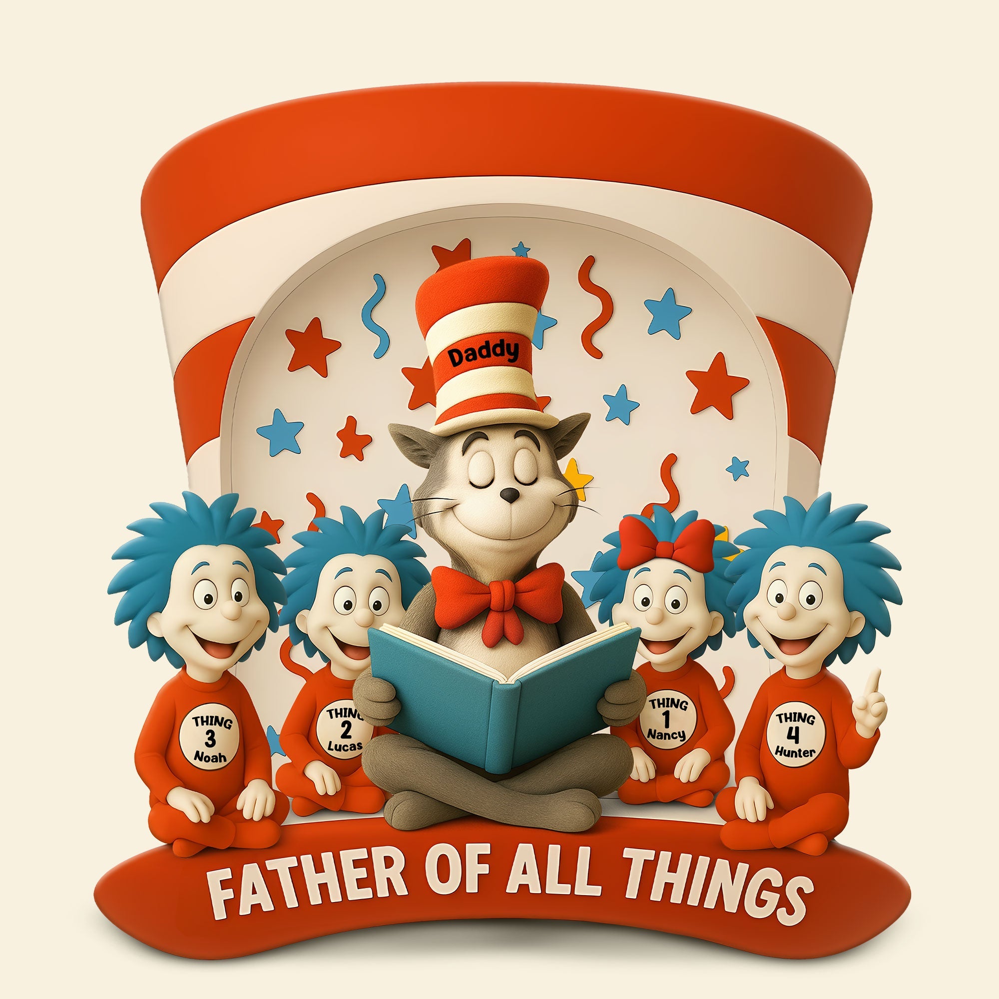 Dad Of Little Treasures - Personalized Acrylic Plaque for Super Dads Shaped Plaques PopCulturePrints