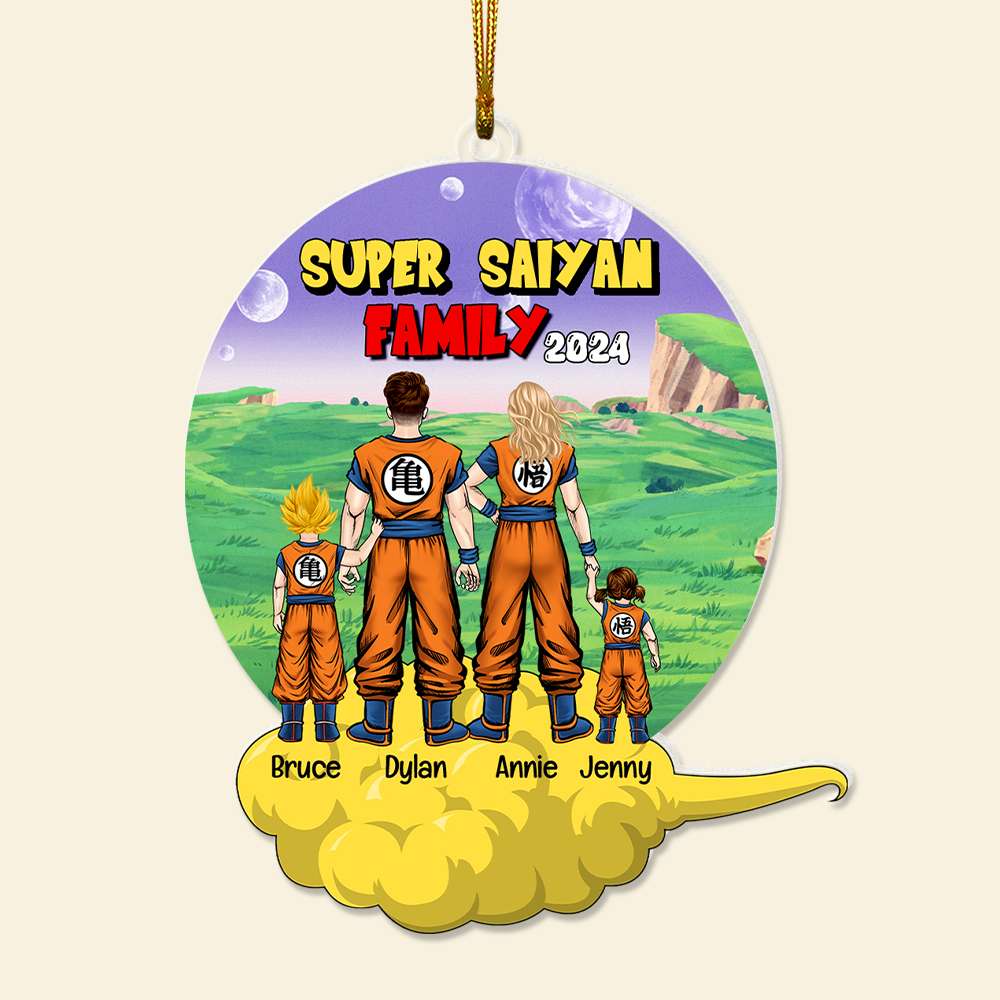 Custom Super Saiyan Family Acrylic Ornament 2024 Ornament PopCulturePrints