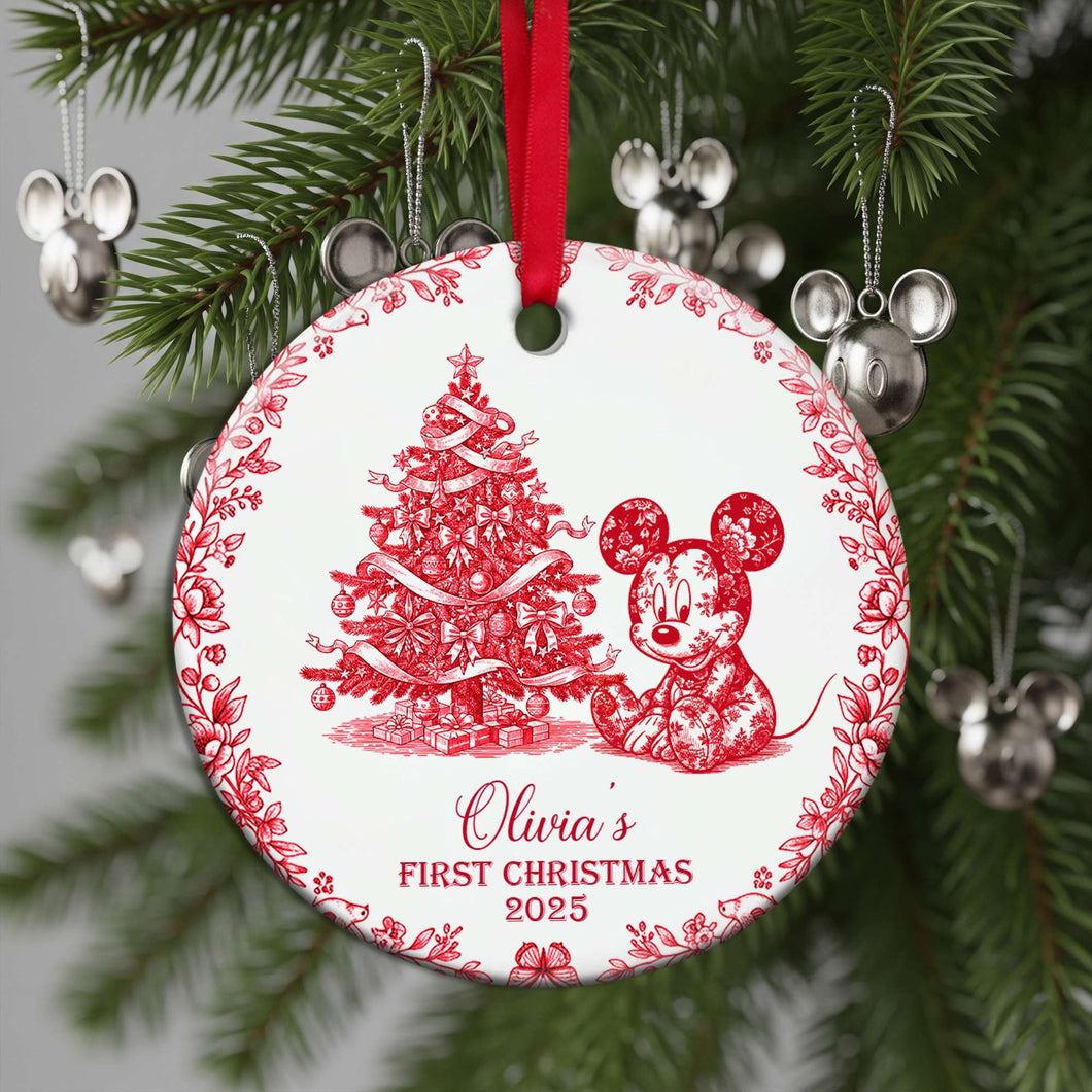 Olivia's First Christmas - Personalized Baby Ornament Ornament PopCulturePrints