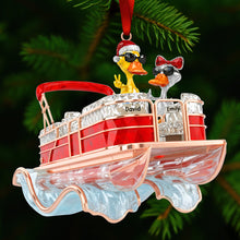 Load image into Gallery viewer, “Splash into Fun!” Fun Duck Pontoon Trip Ornament - Personalized Gifts for Pontoon Lovers Ornament PopCulturePrints
