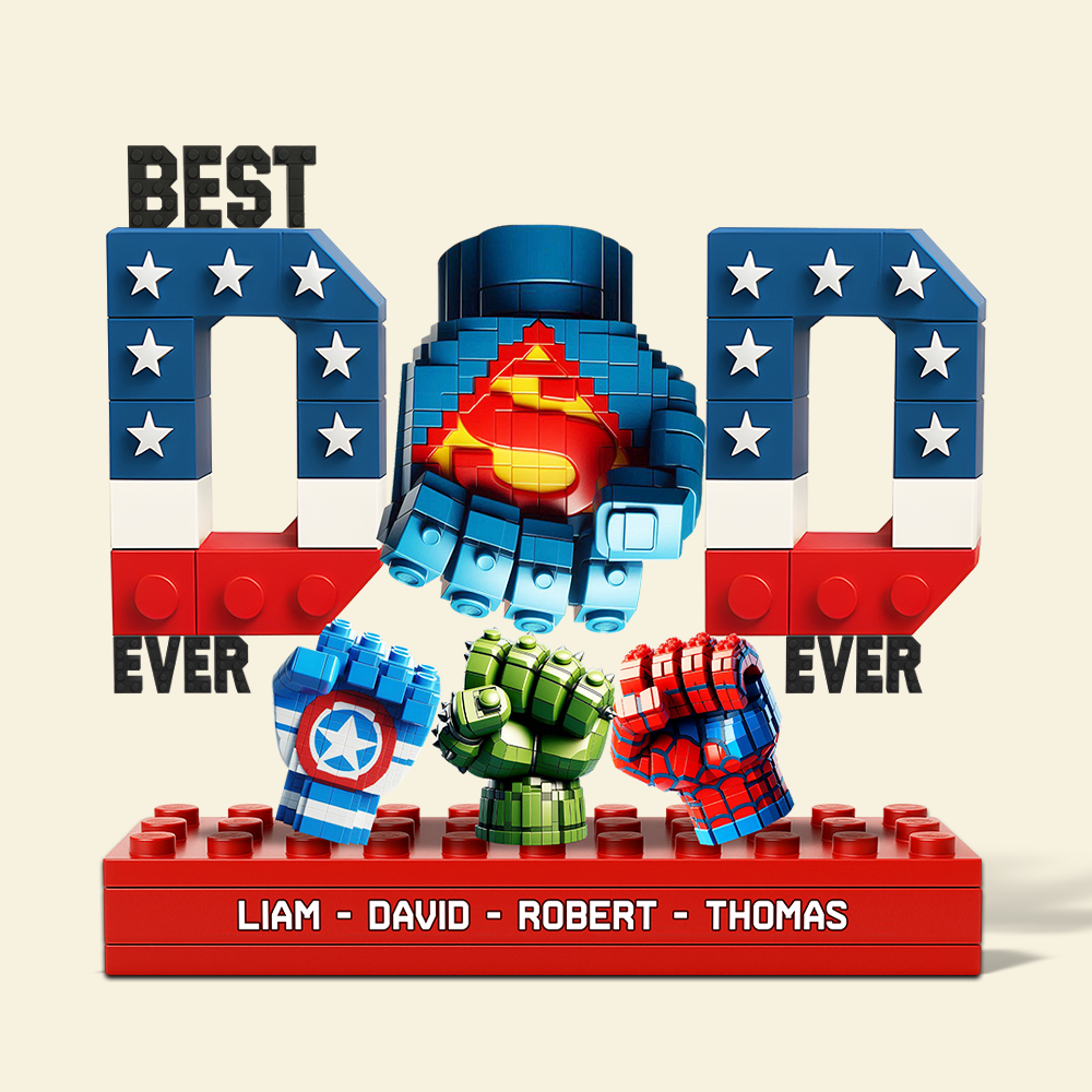 “Best Dad Ever” - Customizable Superhero Acrylic Plaque - Perfect Gift for Dad, Grandpa, and Father Figures Shaped Plaques PopCulturePrints