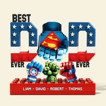 Load image into Gallery viewer, “Best Dad Ever” - Customizable Superhero Acrylic Plaque - Perfect Gift for Dad, Grandpa, and Father Figures Shaped Plaques PopCulturePrints
