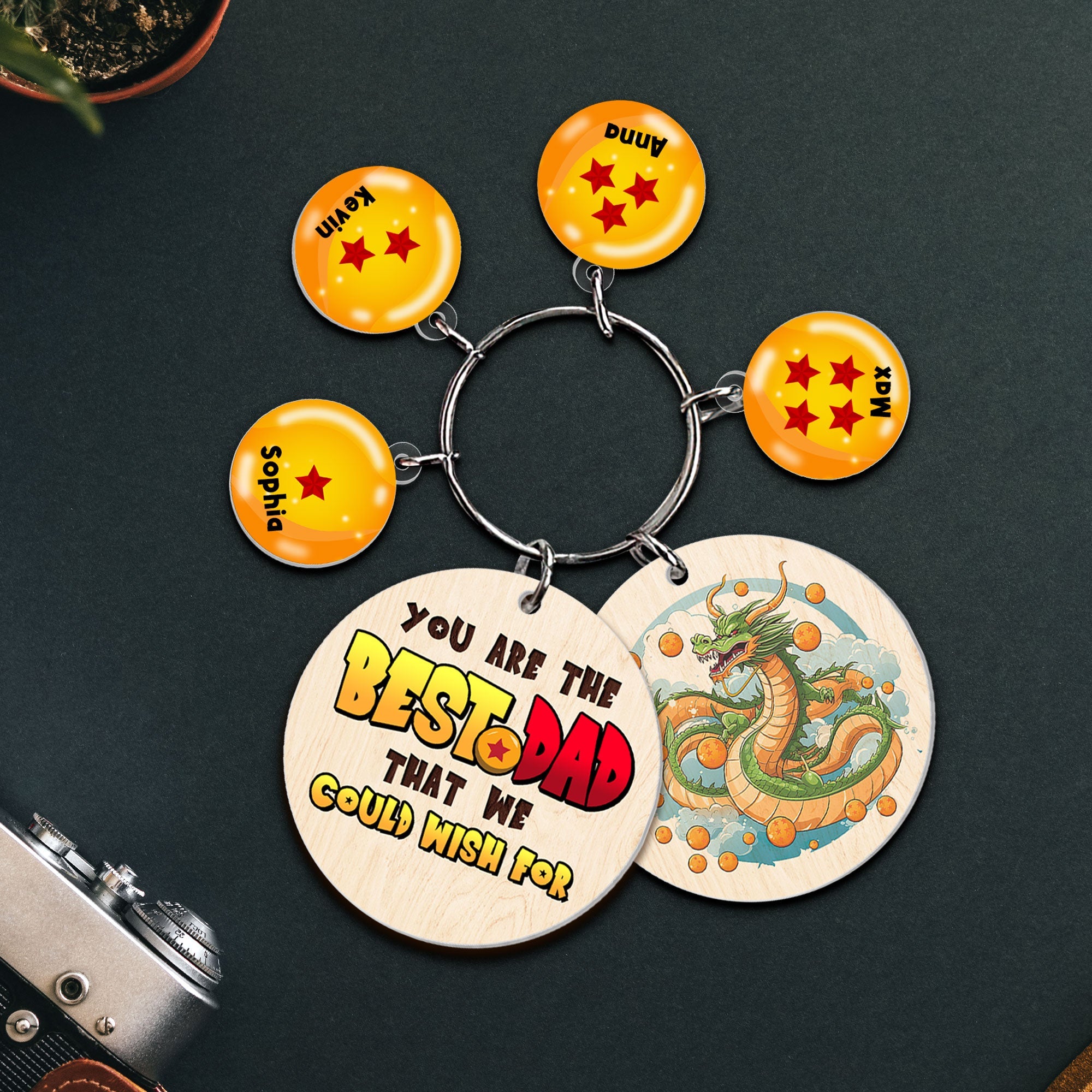 Personalized Dragon Charm Keychain for Dad Keychains PopCulturePrints