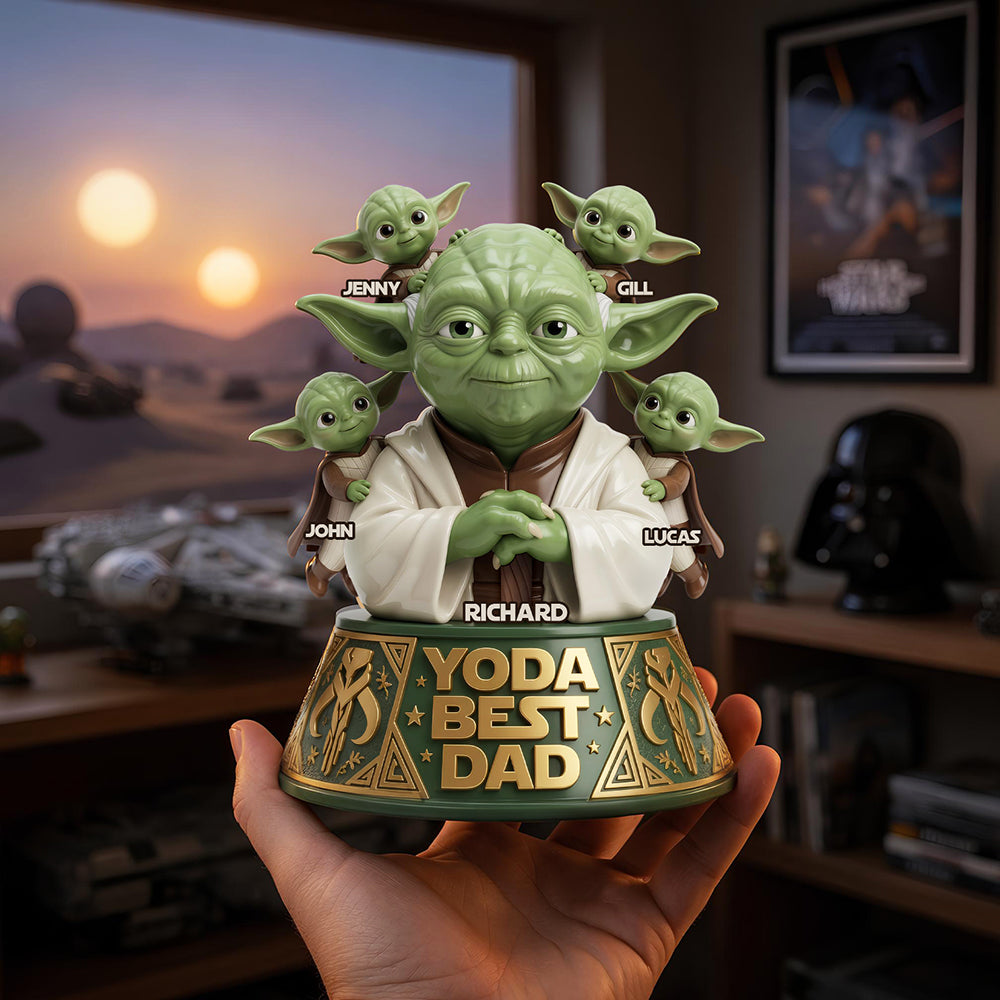 Yoda Best Dad - Personalized Acrylic Plaque for the Best Warrior Dads and Kids Shaped Plaques PopCulturePrints