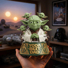 Load image into Gallery viewer, Yoda Best Dad - Personalized Acrylic Plaque for the Best Warrior Dads and Kids Shaped Plaques PopCulturePrints
