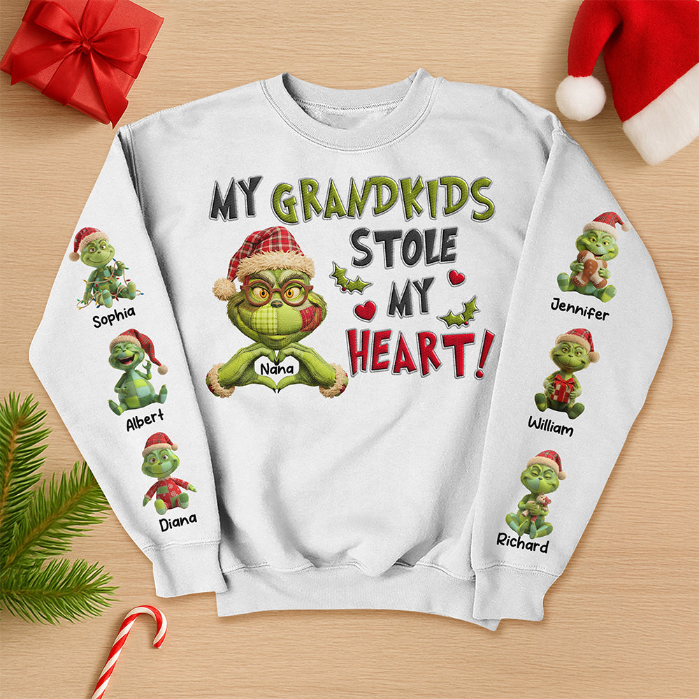 My Grandkids Stole My Heart - Cute 3D Shirt for Grandma - Personalized Gifts for Grandparents AOP Products PopCulturePrints