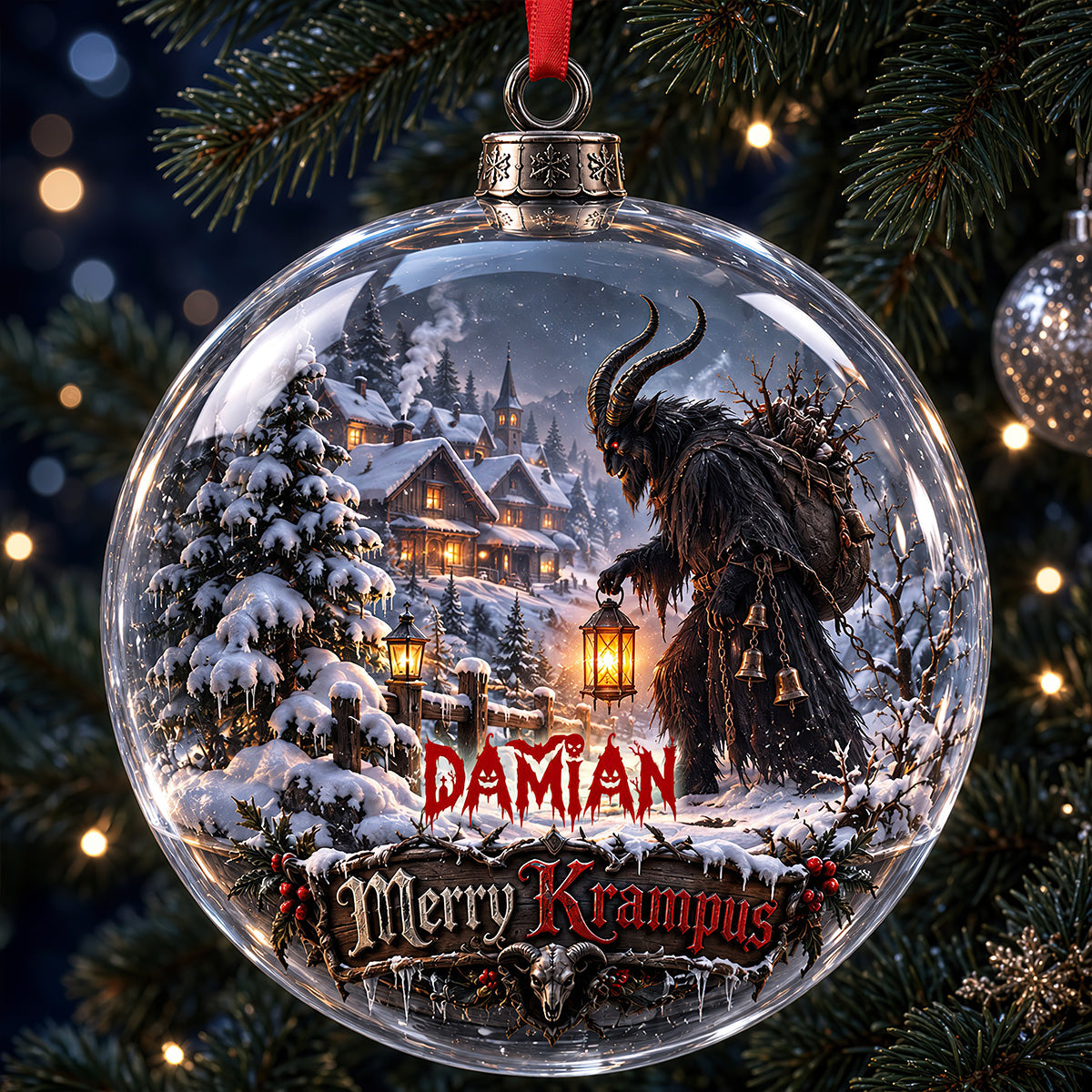 Eerie Krampus Night Acrylic Ornament - Personalized Gift for Folklore Enthusiasts Ornament PopCulturePrints