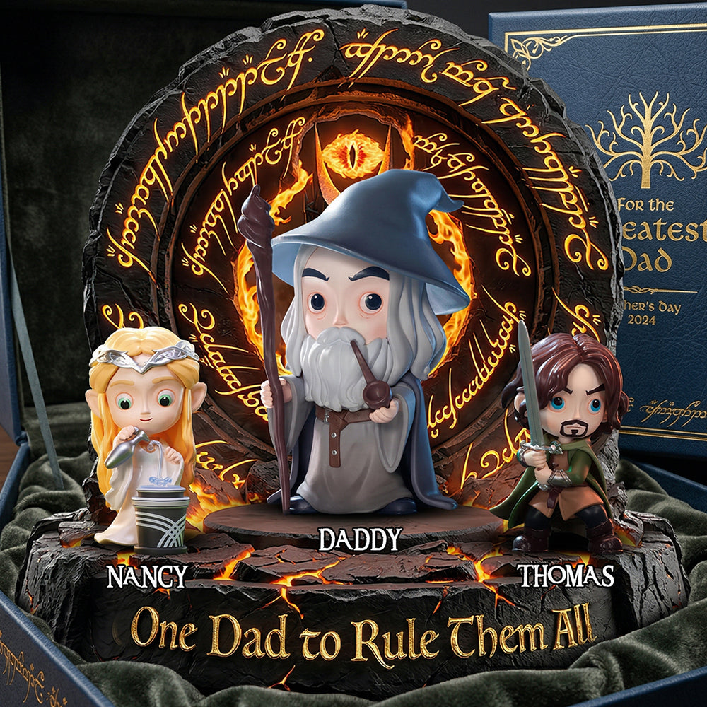 One Dad To Rule Them All Acrylic Plaque - Personalized Gifts for Dad and Grandpa Shaped Plaques PopCulturePrints