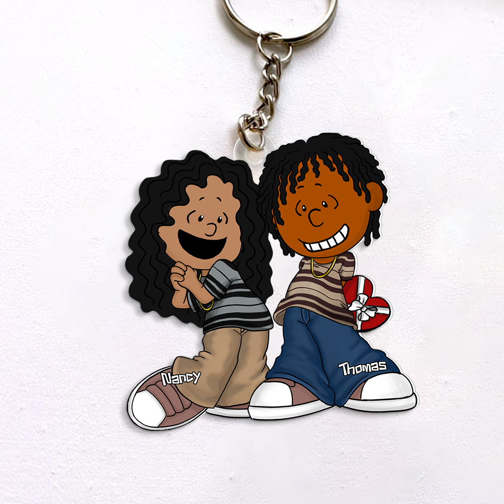 Personalized Couple Keychain - Gangsta Love Keychains PopCulturePrints