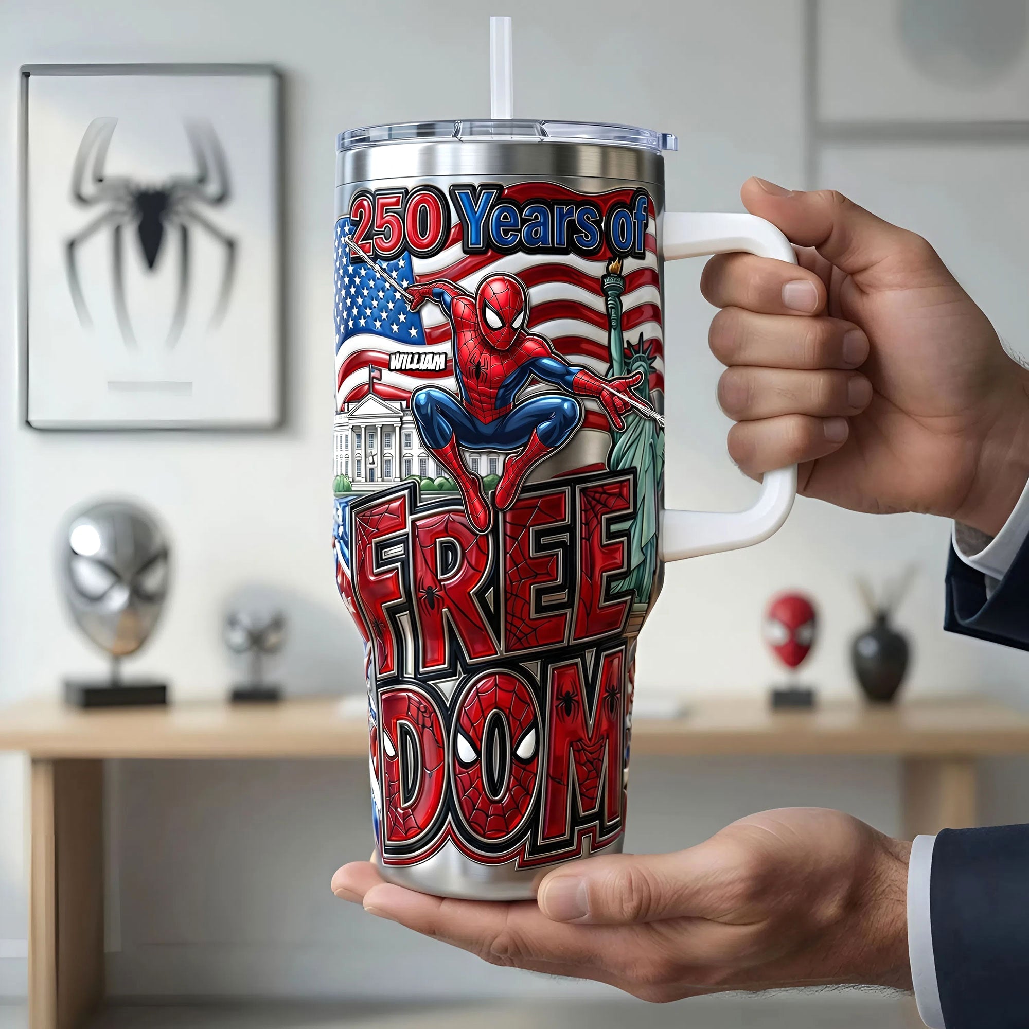 Celebrate Freedom - American Pride Tumbler - Personalized Gifts for Patriotic Fans Tumbler Cup PopCulturePrints