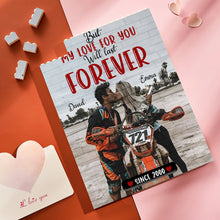 Load image into Gallery viewer, Personalized Motorcross Couple Puzzle - Love That Lasts Forever Building Blocks PopCulturePrints
