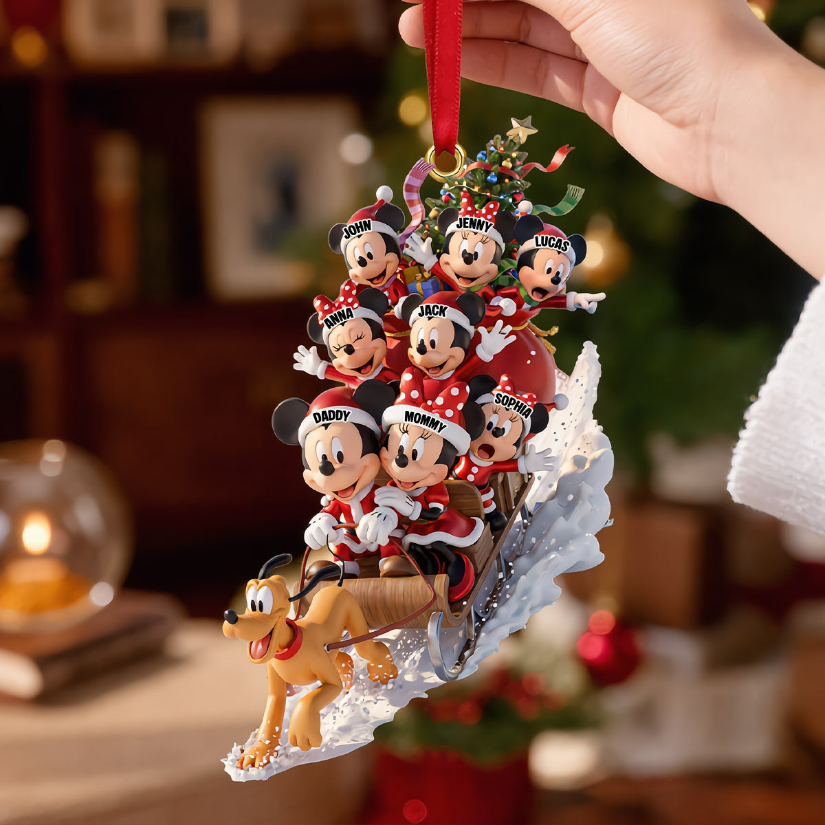 “Celebrate Family Joy with Our Jolly Snow Ride Ornament” - Personalized Christmas Gift for Families