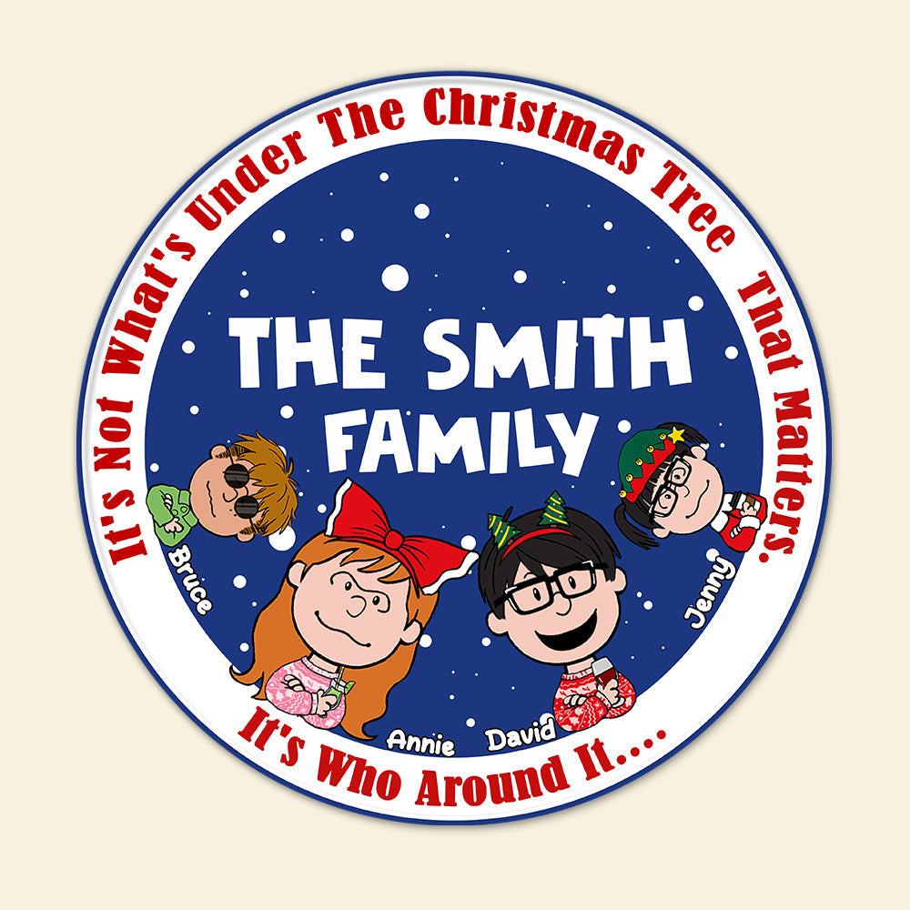 Personalized Family Christmas Round Rug - Celebrate Together 2023 Doormat PopCulturePrints