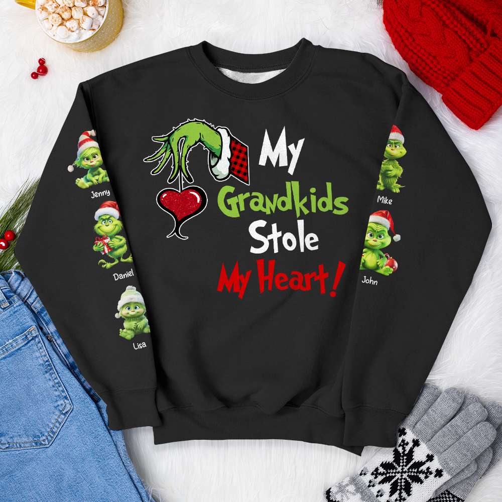 Personalized Green Monster Grandma Christmas Sweatshirt