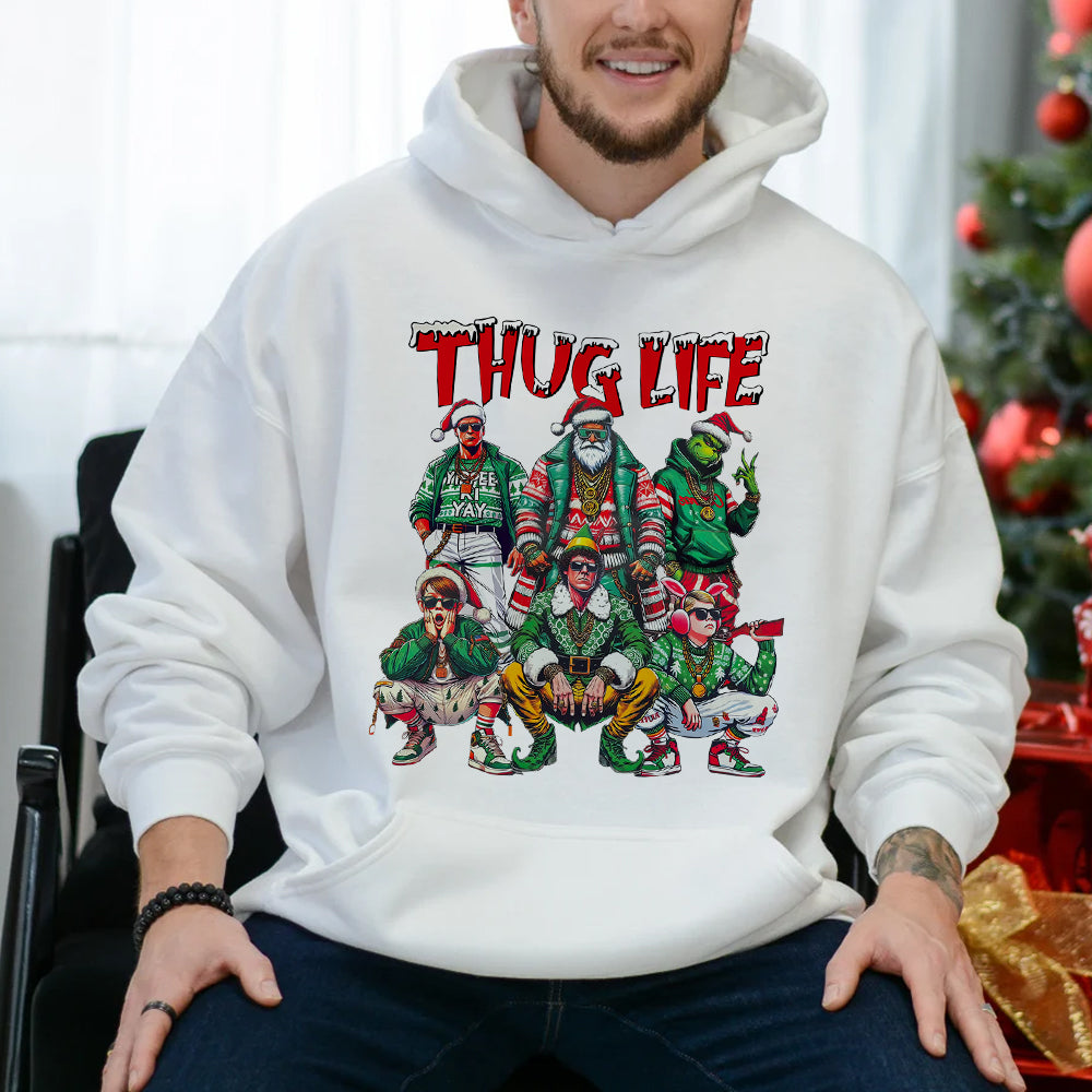 Festive Gangsta Christmas Sweatshirt for Movie Buffs