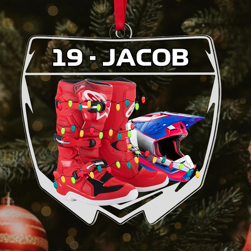 Personalized Christmas Ornament for Motocross Enthusiasts Ornament PopCulturePrints