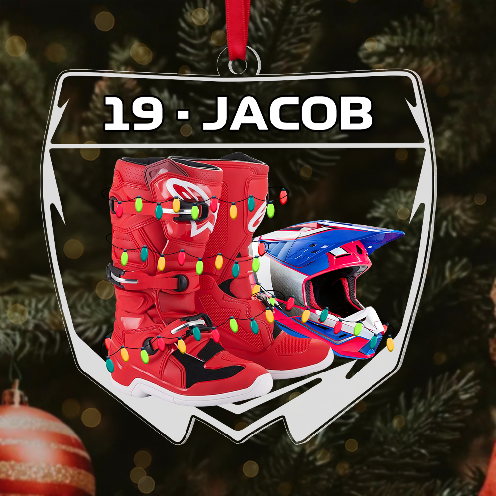 Personalized Christmas Ornament for Motocross Enthusiasts Ornament PopCulturePrints