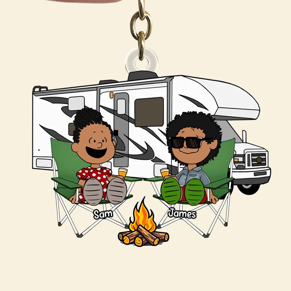 Custom Camping Couple Keychain - Perfect Gift for Adventurous Duos Keychains PopCulturePrints