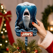 Load image into Gallery viewer, The Leviathan Of The Deep Tree Topper - A Unique Personalized Christmas Gift for Shark Fans Ornament PopCulturePrints
