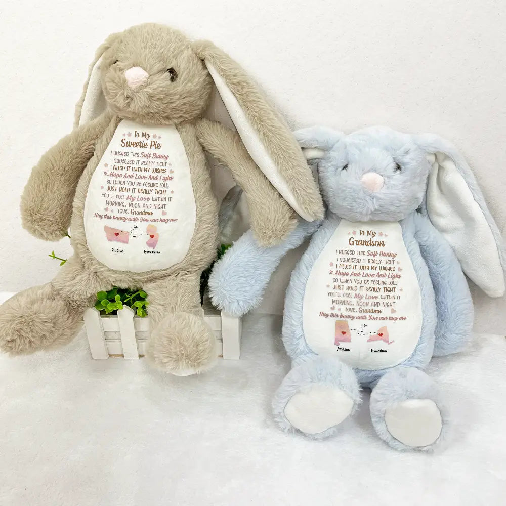To My Granddaughter - I Filled It With My Wishes - Personalized Soft Toy Bunny Gift Soft Toy Bunny PopCulturePrints