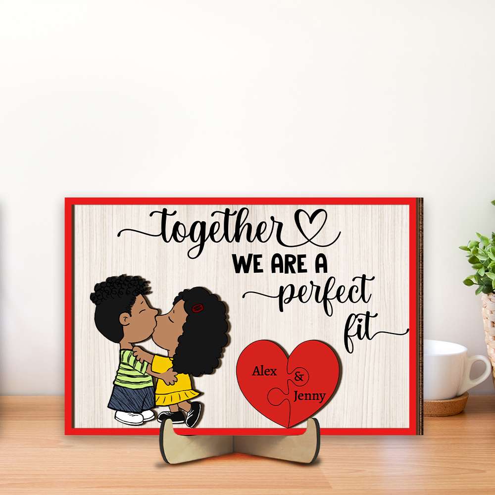 Personalized Kissing Couple Wood Sign - Unique Valentine's Day Gifts for Couples Wood Sign PopCulturePrints