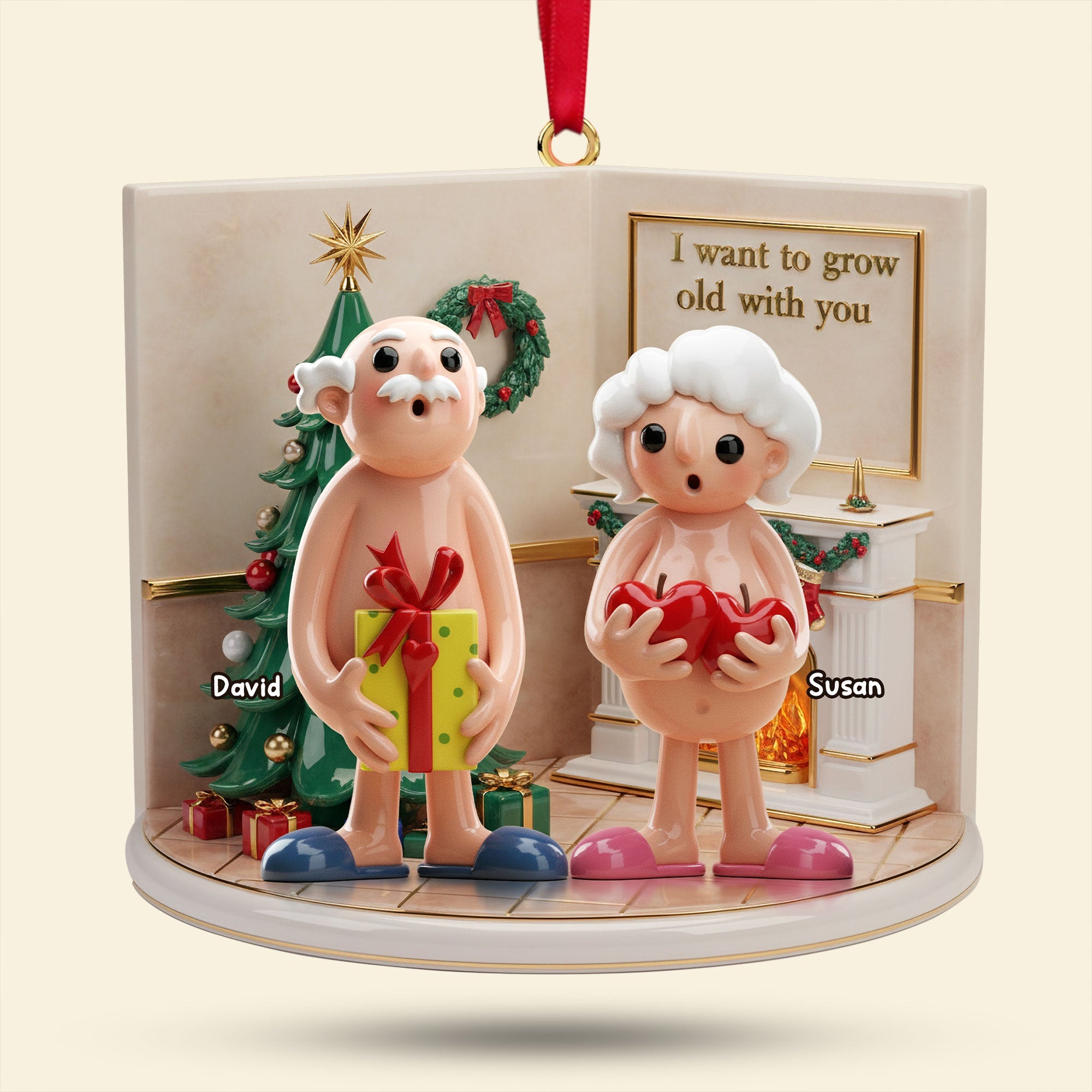 I Want to Grow Old with You - Personalized Christmas Ornament for Couples Ornament PopCulturePrints