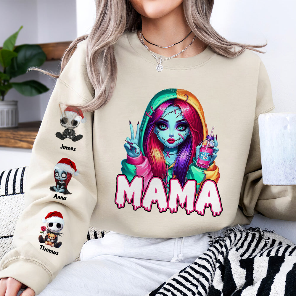 Personalized Christmas Mom Shirt with Quirky Pop Culture Design