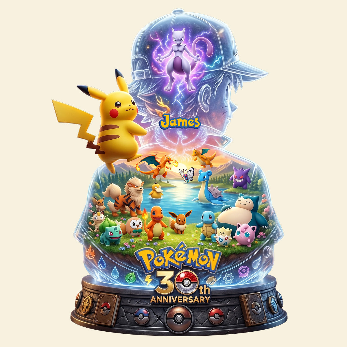 Celebrate the Nostalgia: Lovely Acrylic Plaque - Personalized Gifts for Pokémon Fans
