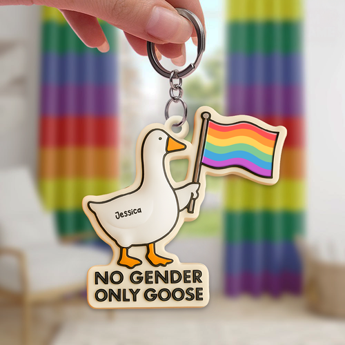 Celebrate Diversity with a Touch of Fun - LGBT Goose Keychain - Personalized Gift for Friends and Family Keychains PopCulturePrints