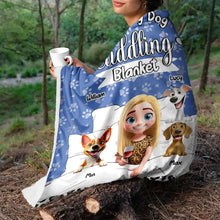 Load image into Gallery viewer, Snuggle Up with Love - Personalized Cuddling Blanket for Dog Lovers - Gift for Mom, Grandma, and Pet Owners Fleece Blanket PopCulturePrints
