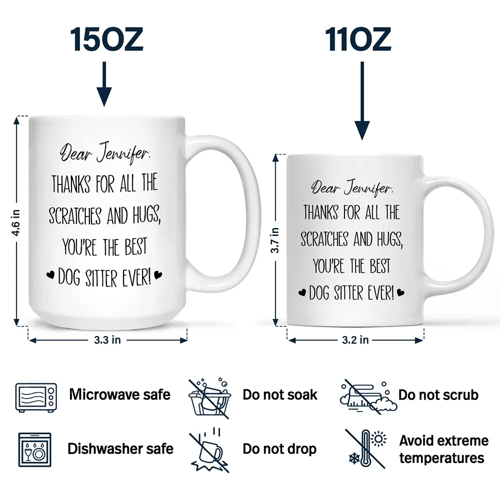 Best Dog Sitter Ever - Custom Personalized Mug for Pet Lovers Mug PopCulturePrints