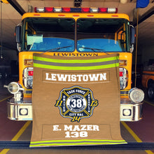 Load image into Gallery viewer, Custom Firefighter Blanket - Personalized Fire Station Logo &amp; Name Blanket PopCulturePrints
