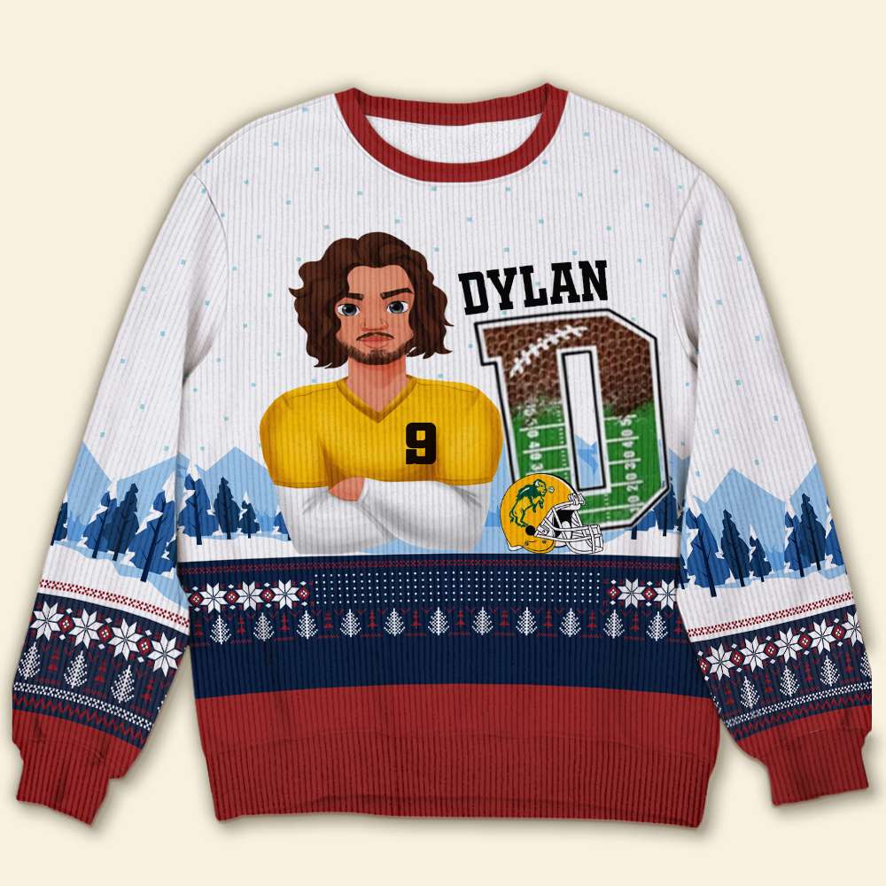 Custom American Football Ugly Sweater for Fans AOP Products PopCulturePrints