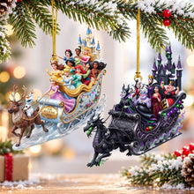 Load image into Gallery viewer, Celebrate Magical Moments with Our Princess &amp; Villain Snow Ride Ornament - Personalized Christmas Gift
