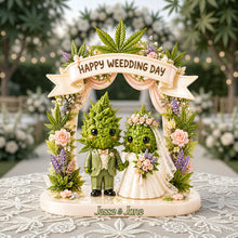 Load image into Gallery viewer, Happy Weed-ding Day - Stoner Wedding Couple Acrylic Plaque - Personalized Gifts for Couples
