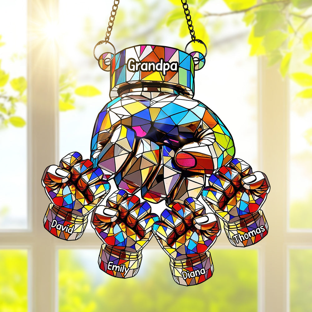 Fist Bump Suncatcher Ornament - A Personalized Gift for Grandpa Ornament PopCulturePrints