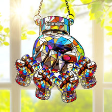 Load image into Gallery viewer, Fist Bump Suncatcher Ornament - A Personalized Gift for Grandpa Ornament PopCulturePrints
