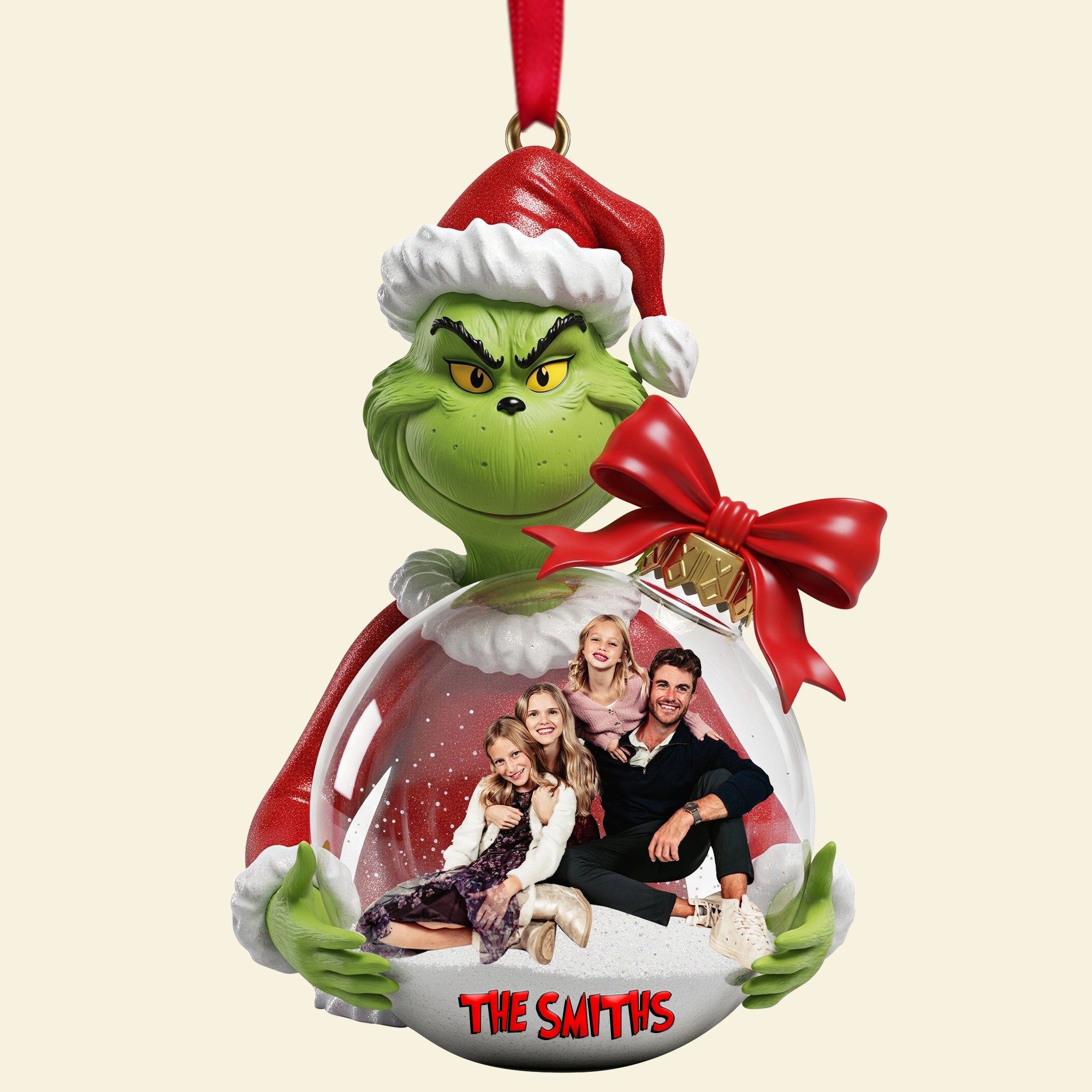Celebrate Christmas with Family - Custom Photo Acrylic Ornament Ornament PopCulturePrints