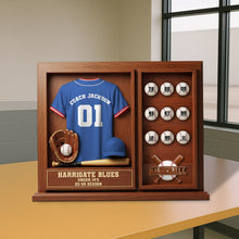 Load image into Gallery viewer, “Home Runs &amp; Memories” - Personalized Baseball Coach Acrylic Plaque - Custom Gift for Coaches, Players, or Sports Enthusiasts Shaped Plaques PopCulturePrints
