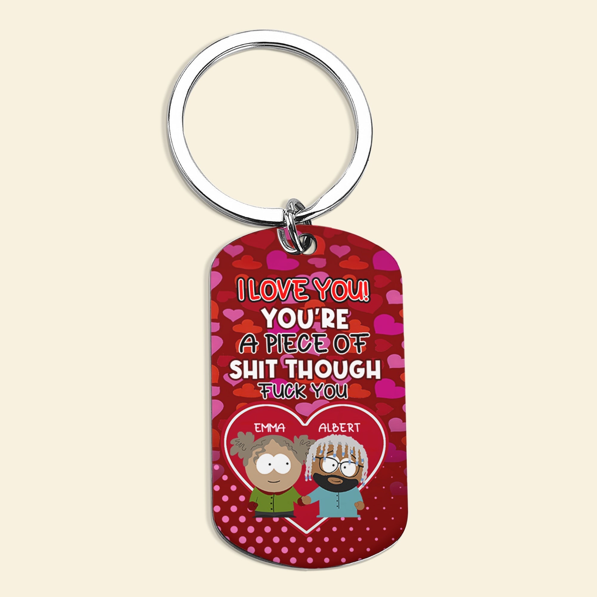 Personalized Cartoon Love Keychain for Couples