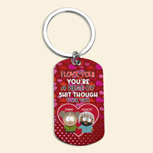 Load image into Gallery viewer, Personalized Cartoon Love Keychain for Couples
