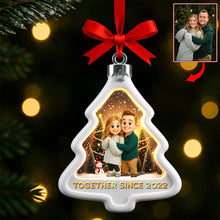 Load image into Gallery viewer, “Together Forever in Holiday Style” - Cartoon Style Christmas Ornament - Personalized Custom Photo Gift for Couples Ornament PopCulturePrints
