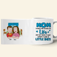 Load image into Gallery viewer, Personalized Mom Thanks For Giving Me Life Mug - Fun Gift for Mothers Coffee Mug PopCulturePrints
