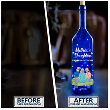 Load image into Gallery viewer, Mother &amp; Daughter Forever Linked Together - Personalized Blue Bottle Light Blue Bottle Light PopCulturePrints
