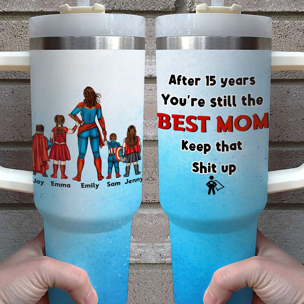 Custom Superhero Mom Tumbler - Personalized Gift for Mom Tumbler Cup PopCulturePrints