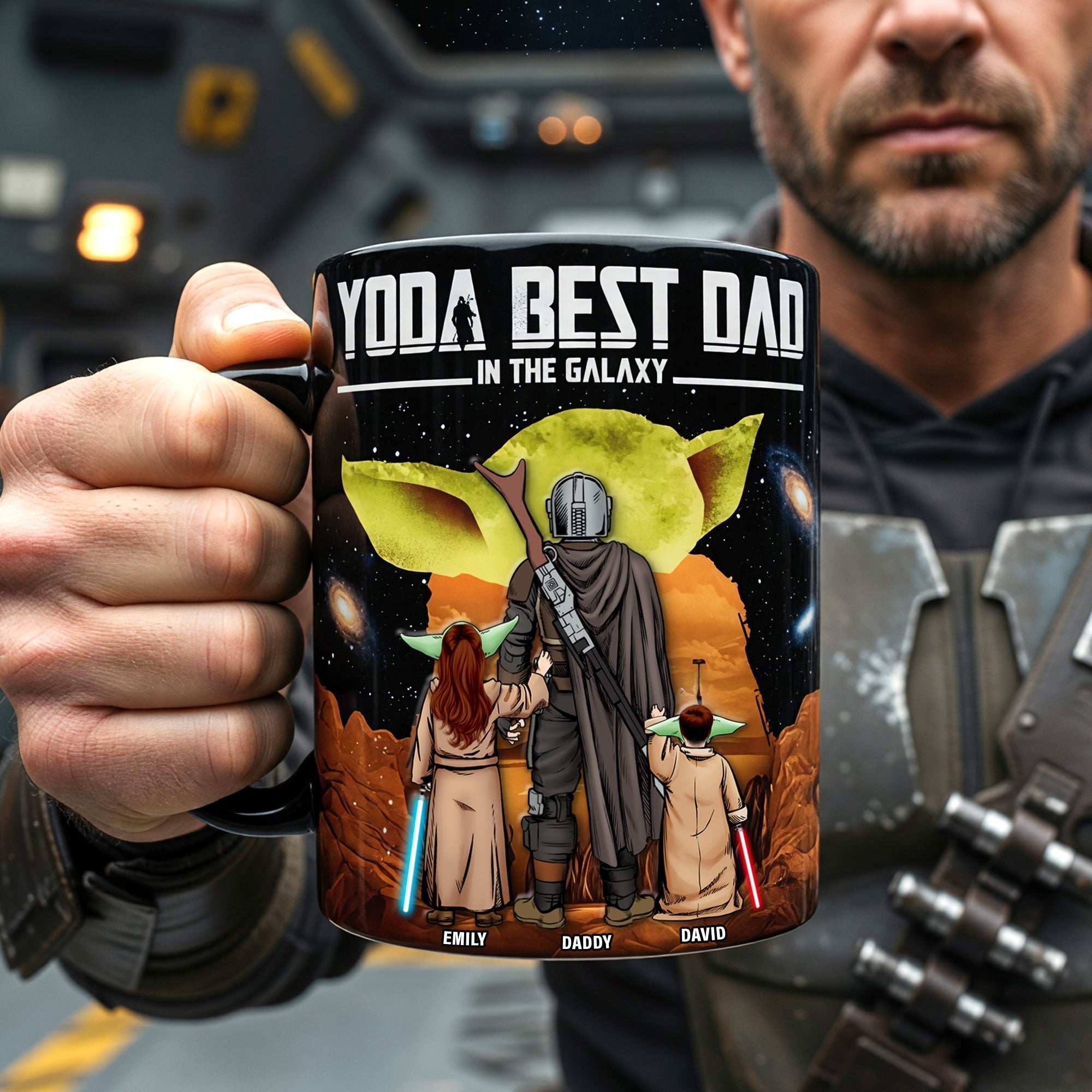 Yoda Best Dad in the Galaxy - Personalized Magic Mug Gifts for Dads Coffee Mug PopCulturePrints