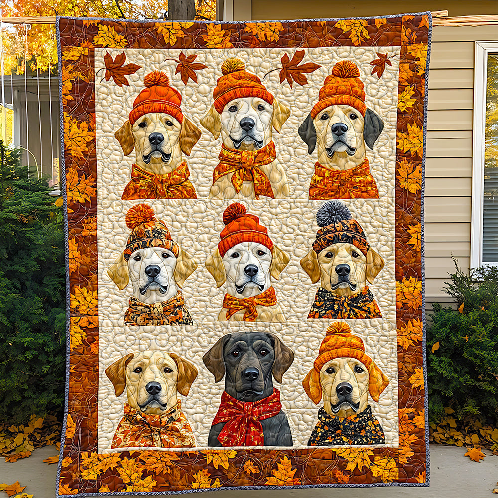 Colorful Labrador Retriever Dog Christmas Quilt Bed Set for Pet Lovers Blanket PopCulturePrints