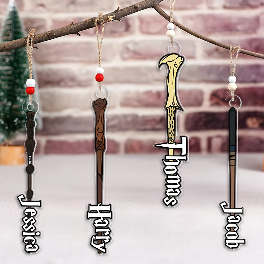 Personalized Magic Wand Christmas Ornaments for Magic Lovers