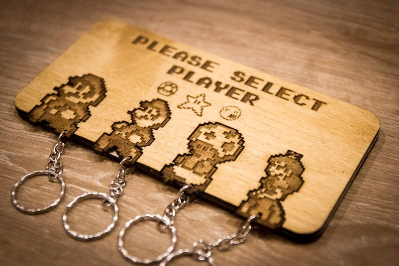 Retro Gamer Laser-Cut Key Holder PopCulturePrints